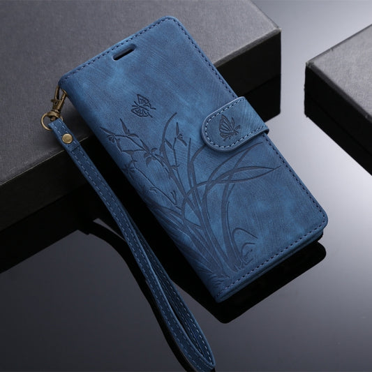 For Samsung Galaxy S24+ / S25+ 5G Orchid Butterfly Embossed Leather Phone Case(Blue) by buy2fix