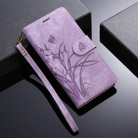 For Samsung Galaxy S24+ / S25+ 5G Orchid Butterfly Embossed Leather Phone Case(Purple) by buy2fix