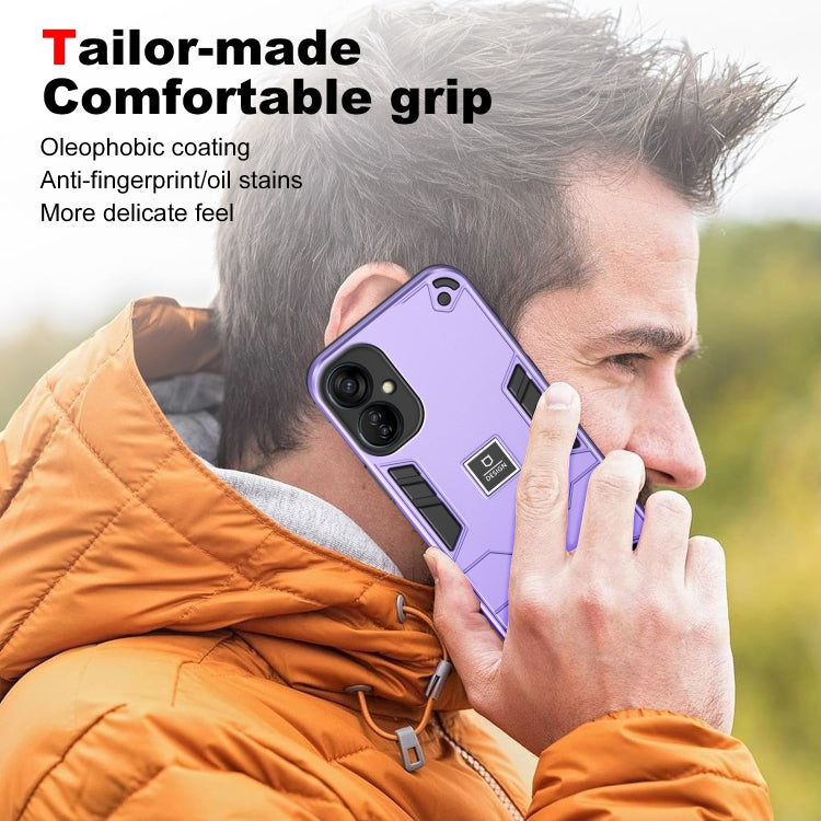 For Tecno Spark 9T 2 in 1 Shockproof Phone Case(Purple) by buy2fix