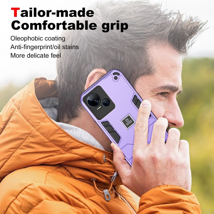 For Tecno Spark 10 5G 2 in 1 Shockproof Phone Case(Purple) by buy2fix