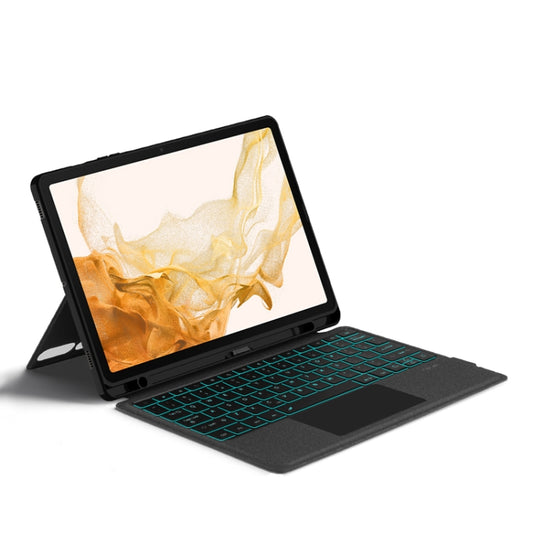 For Samsung Galaxy Tab S7+ / S7 FE / S8+ YJ-S8+ Split Bluetooth Keyboard Leather Tablet Case by buy2fix