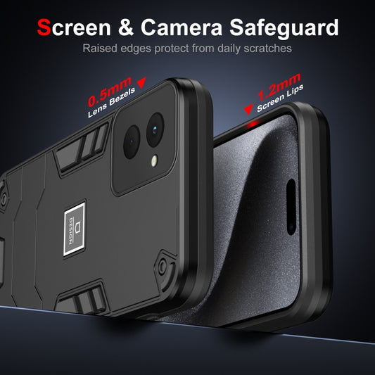 For Motorola Moto G Power 2024 Shockproof TPU Hybrid PC Phone Case(Black) by buy2fix