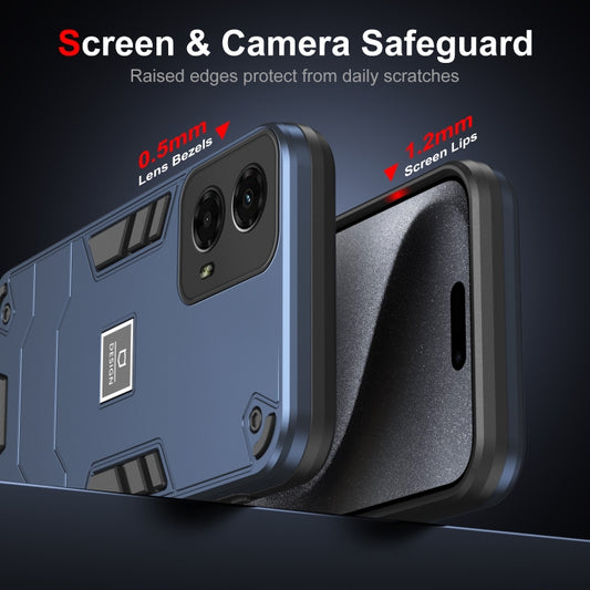 For Motorola Moto G 2024 5G Shockproof TPU Hybrid PC Phone Case(Blue) by buy2fix