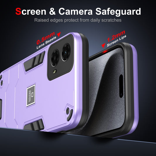 For Motorola Moto G 2024 5G Shockproof TPU Hybrid PC Phone Case(Purple) by buy2fix