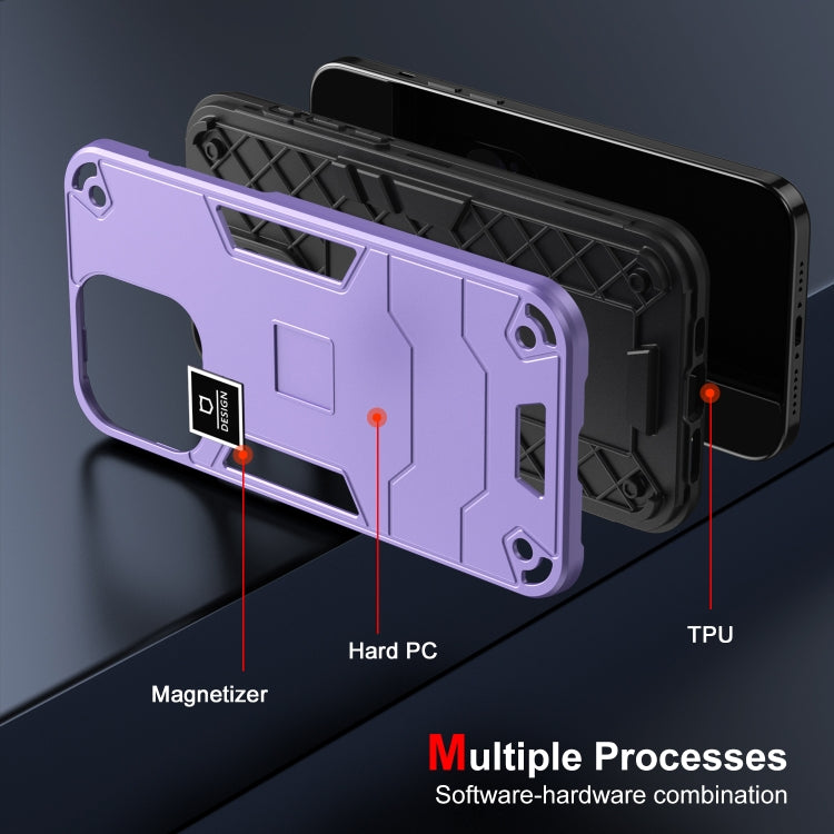 For Motorola Moto G 2024 5G Shockproof TPU Hybrid PC Phone Case(Purple) by buy2fix