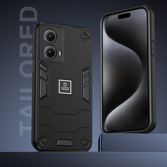 For Motorola Edge 5G 2024 Shockproof TPU Hybrid PC Phone Case(Black) by buy2fix