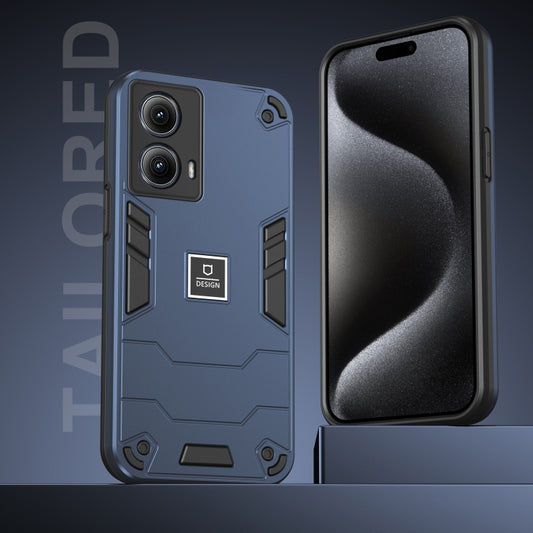 For Motorola Edge 5G 2024 Shockproof TPU Hybrid PC Phone Case(Blue) by buy2fix