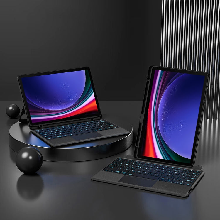 For Samsung Galaxy Tab S9 / S9 FE YJ-S9 Split Bluetooth Keyboard Leather Tablet Case by buy2fix