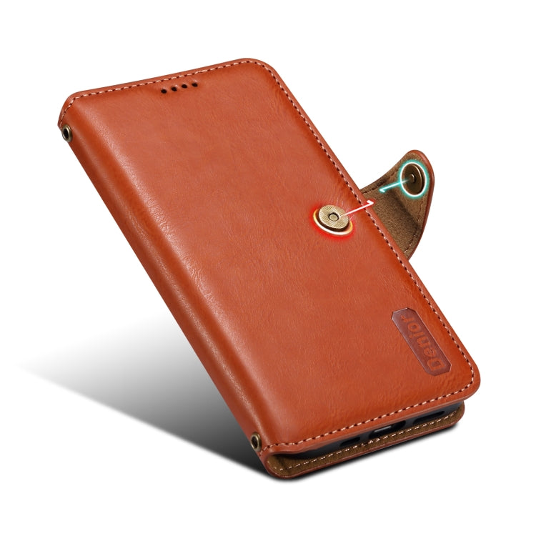 For Samsung Galaxy A23 Denior Cowhide Texture Wallet Style Leather Phone Case(Brown) - Galaxy Phone Cases by Denior | Online Shopping UK | buy2fix