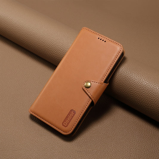 For Samsung Galaxy A51 4G Denior Cowhide Texture Wallet Style Leather Phone Case(Khaki) - Galaxy Phone Cases by Denior | Online Shopping UK | buy2fix