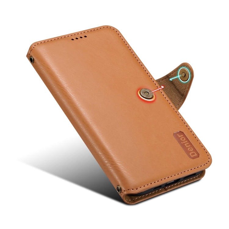 For Samsung Galaxy A54 5G Denior Cowhide Texture Wallet Style Leather Phone Case(Khaki) - Galaxy Phone Cases by Denior | Online Shopping UK | buy2fix