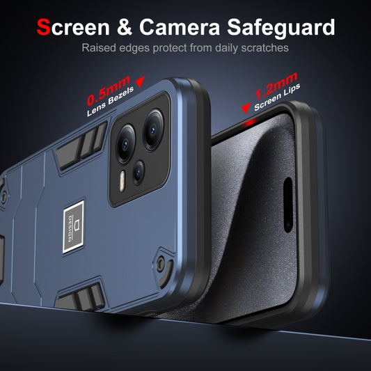 For Xiaomi Redmi Note 12 5G Global 2 in 1 Shockproof Phone Case(Blue) by buy2fix
