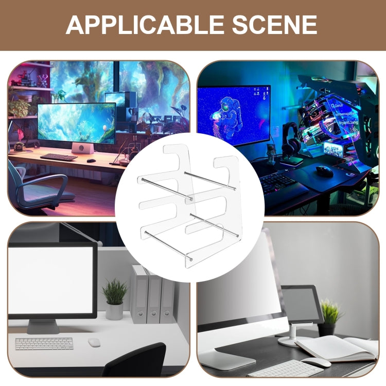 Acrylic Keyboard Storage Bracket Three Layer Keyboard Display Stand(White) by buy2fix
