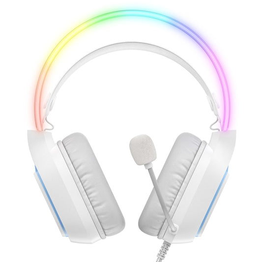 ONIKUMA X22 USB + 3.5mm Colorful Light Wired Gaming Headset with Mic, Cable length: 1.8m(White) by ONIKUMA