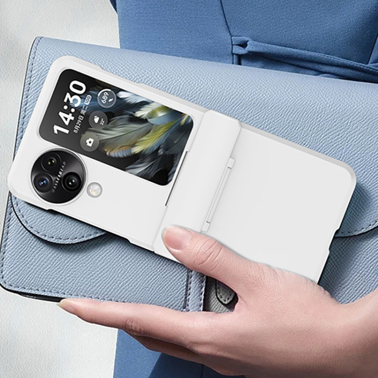 For OPPO Find N3 Flip PC Skin Feel Integrated Foldable Mid Shaft Phone Case(Rose Pink) by buy2fix