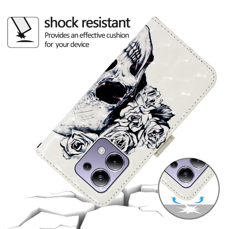 For Xiaomi Redmi Note 13 Pro 4G Global 3D Painting Horizontal Flip Leather Phone Case(Rose Butterfly) by buy2fix