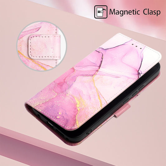 For Motorola Moto G Stylus 5G 2024 PT003 Marble Pattern Flip Leather Phone Case(Pink Purple Gold) by buy2fix