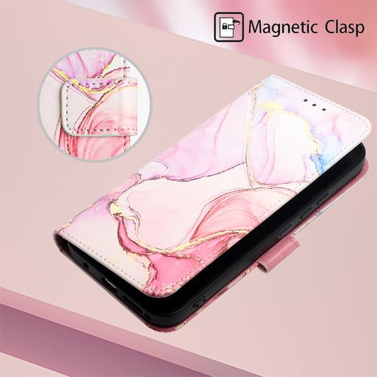 For Motorola Moto G Stylus 5G 2024 PT003 Marble Pattern Flip Leather Phone Case(Rose Gold) by buy2fix