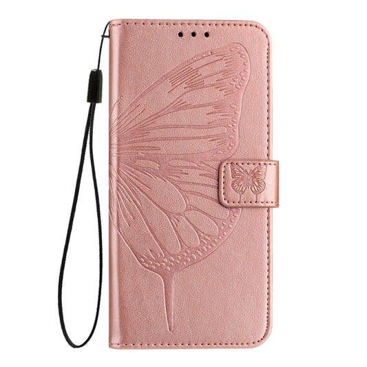 For Xiaomi Redmi K70 / K70 Pro Embossed Butterfly Leather Phone Case(Rose Gold) by buy2fix