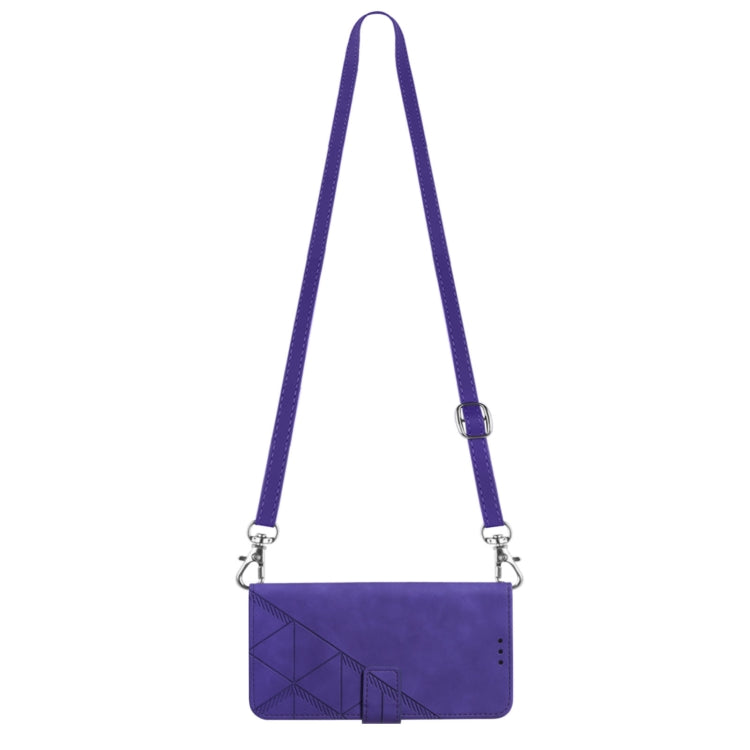 For Samsung Galaxy S24 Ultra 5G Crossbody 3D Embossed Flip Leather Phone Case(Purple) by buy2fix