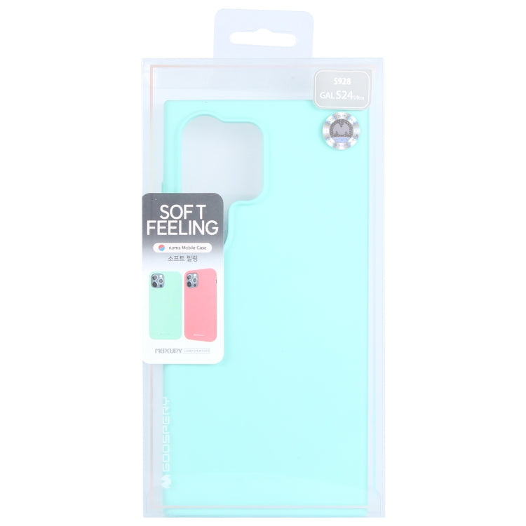 For Samsung Galaxy S24 Ultra 5G GOOSPERY SOFT FEELING Liquid TPU Soft Phone Case(Mint Green) by GOOSPERY
