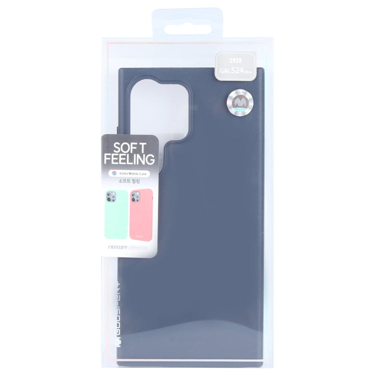 For Samsung Galaxy S24 Ultra 5G GOOSPERY SOFT FEELING Liquid TPU Soft Phone Case(Dark Blue) by GOOSPERY