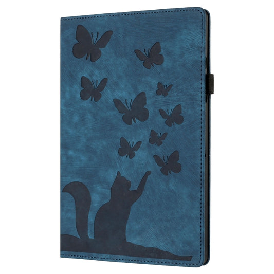 For iPad Pro 11 2025 / 2024 Butterfly Cat Embossing Leather Tablet Case(Dark Blue) by buy2fix