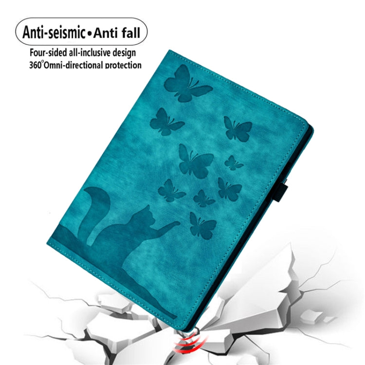 For iPad Pro 13 2025 / 2024 Butterfly Cat Embossing Leather Tablet Case(Sky Blue) by buy2fix