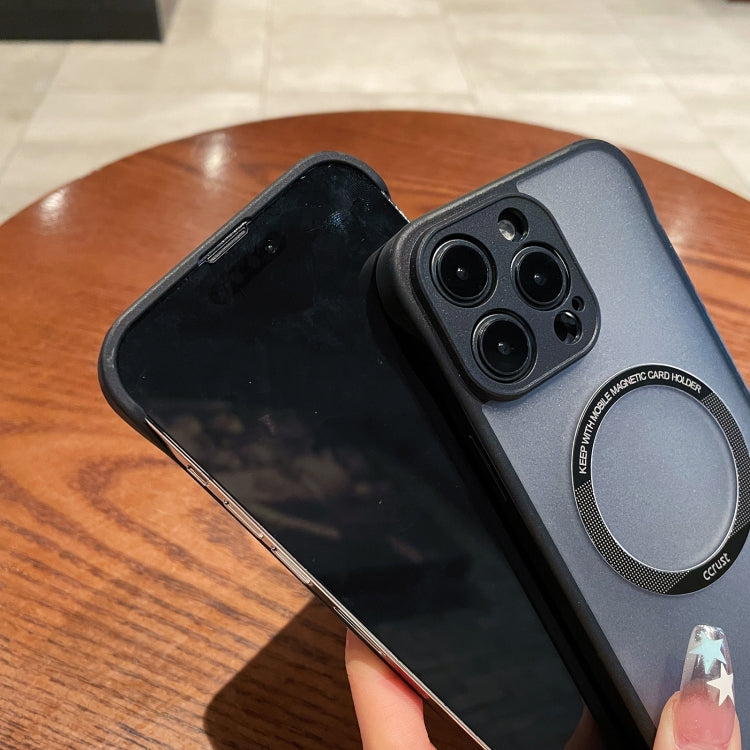 For iPhone 13 Edgeless Magsafe Magnetic Frosted Transparent PC Phone Case(Black) by buy2fix