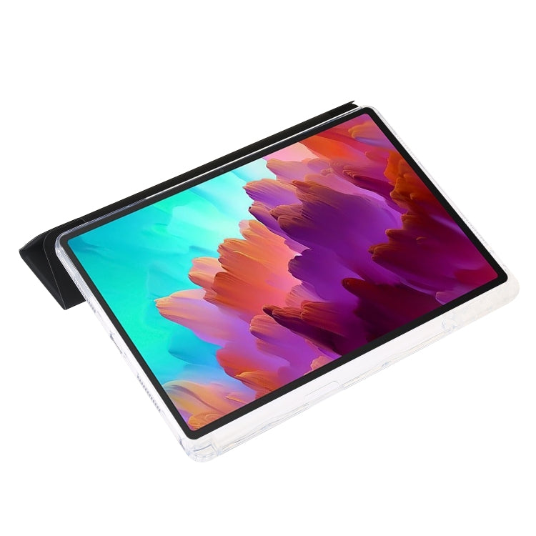 For Lenovo Tab M11 /Xiaoxin Pad 11 2024 Clear Acrylic 3-Fold Leather Tablet Case(Black) by buy2fix
