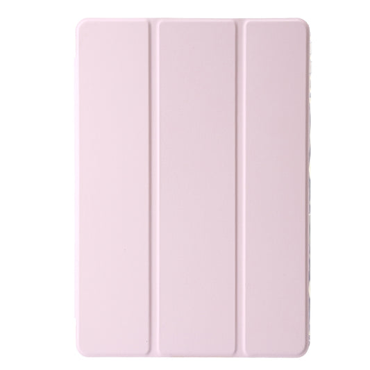 For Lenovo Tab M11 /Xiaoxin Pad 11 2024 Clear Acrylic 3-Fold Leather Tablet Case(Pink) by buy2fix