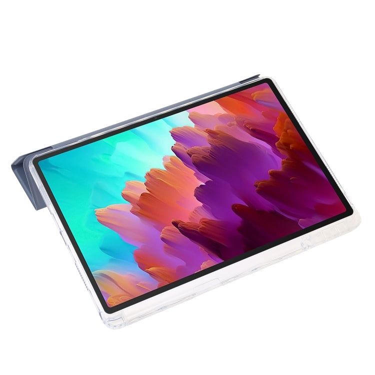 For Lenovo Tab M11 /Xiaoxin Pad 11 2024 Clear Acrylic 3-Fold Leather Tablet Case(Lavender) by buy2fix