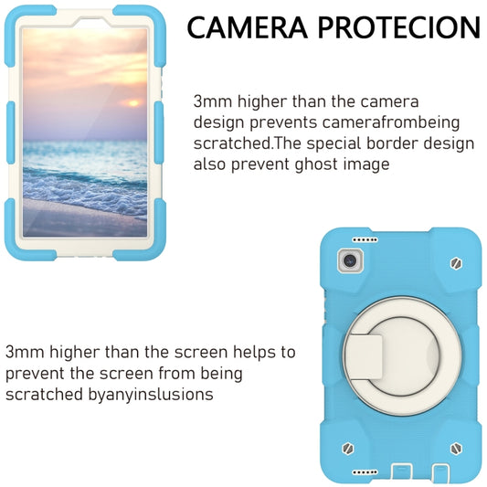 For Samsung Galaxy Tab A9 8.7 2023 Silicone Hybrid PC Tablet Case with Shoulders Strap(Sky Blue) - Galaxy Tab A9 by buy2fix | Online Shopping UK | buy2fix