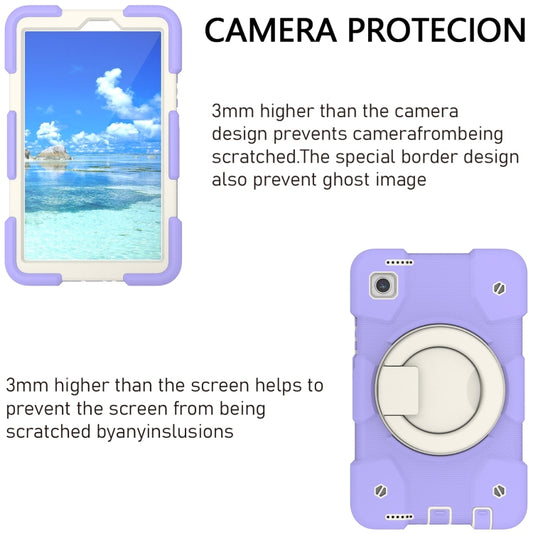 For Samsung Galaxy Tab A9 8.7 2023 Silicone Hybrid PC Tablet Case with Shoulders Strap(Purple) - Galaxy Tab A9 by buy2fix | Online Shopping UK | buy2fix