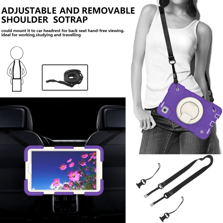 For Samsung Galaxy Tab A9 8.7 2023 Silicone Hybrid PC Tablet Case with Shoulders Strap(Purple Blue) - Galaxy Tab A9 by buy2fix | Online Shopping UK | buy2fix
