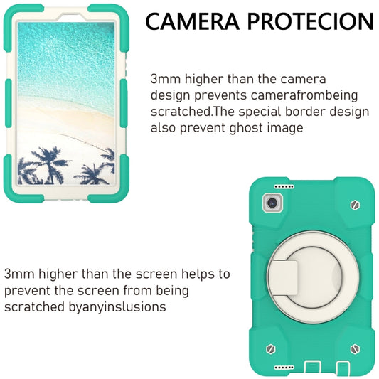 For Samsung Galaxy Tab A9 8.7 2023 Silicone Hybrid PC Tablet Case with Shoulders Strap(Mint Green) - Galaxy Tab A9 by buy2fix | Online Shopping UK | buy2fix