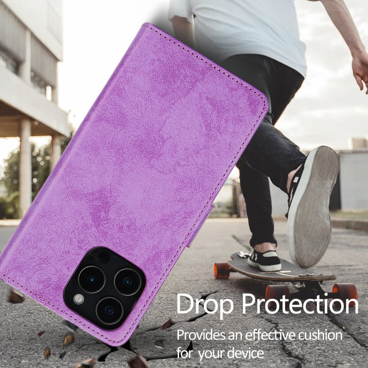 For iPhone 16 Pro Max 2 in 1 Detachable Phone Leather Case(Purple) by buy2fix
