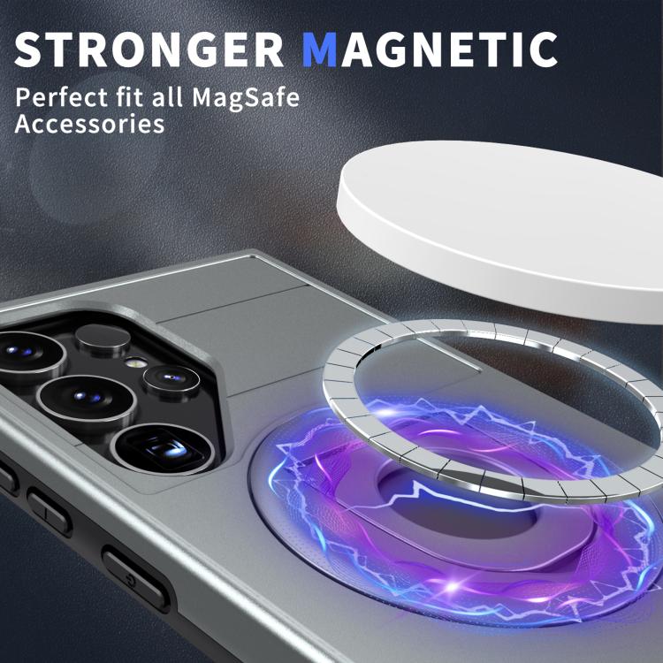 For Samsung Galaxy S24 Ultra 5G Armor MagSafe Ring Holder Phone Case(Titanium Grey) by buy2fix