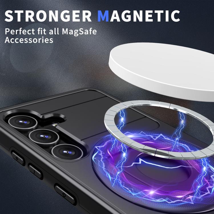 For Samsung Galaxy S24+ 5G Armor MagSafe Ring Holder Phone Case(Black) by buy2fix