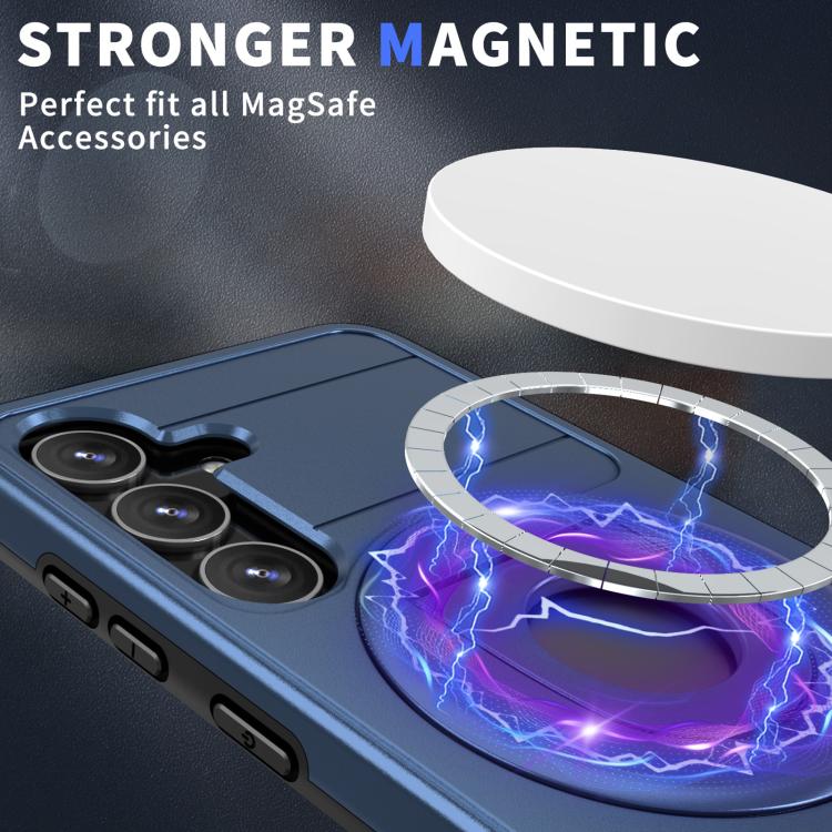 For Samsung Galaxy S24+ 5G Armor MagSafe Ring Holder Phone Case(Blue) by buy2fix