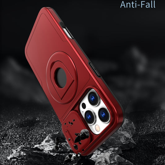 For iPhone 16 Pro Max Camshield MagSafe Ring Holder Armor Phone Case(Red) by buy2fix