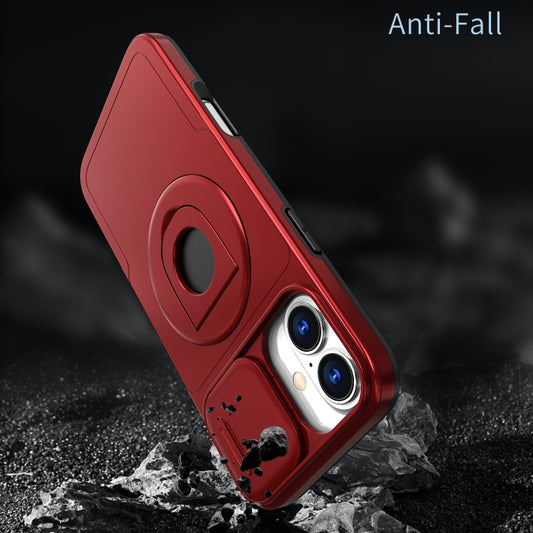 For iPhone 16 Camshield MagSafe Ring Holder Armor Phone Case(Red) by buy2fix