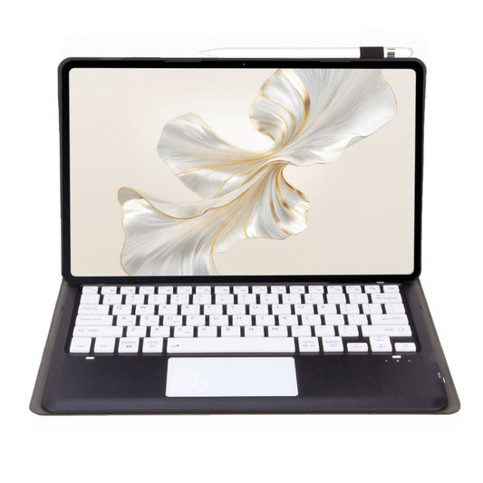 For Honor Pad 9 AH19-A TPU Ultra-thin Detachable Bluetooth Keyboard Tablet Leather Case with Touchpad(Black + White) by buy2fix