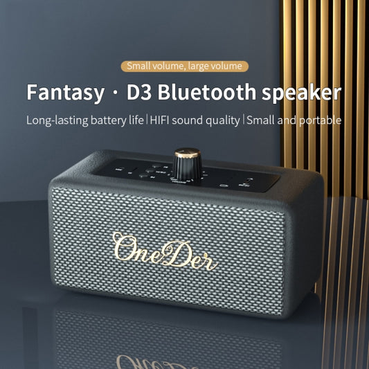 Oneder D3 Retro Leather Casing 30W Dual Units Wireless Bluetooth Speaker(White) by OneDer