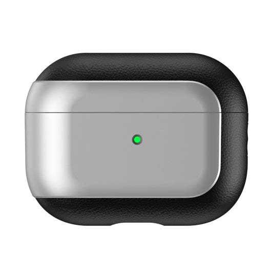 For AirPods Pro Electroplated Leather Texture Wireless Earphones Protective Case(Silver) by buy2fix