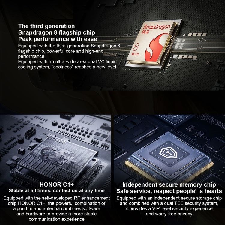 Honor Magic6, 16GB+512GB, 6.78 inch Magic OS 8.0 Snapdragon 8 Gen 3 Octa Core up to 3.3GHz, Network: 5G, OTG, NFC, Support Google Play(Black) by HONOR