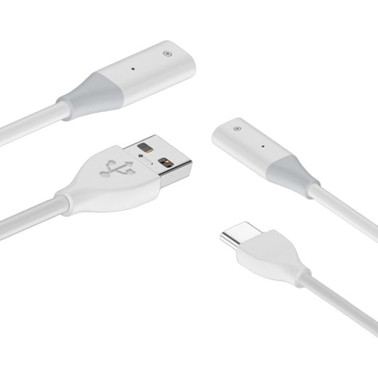 For Apple Pencil 1 USB-C / Type-C to 8 Pin Stylus Charging Cable with Indicator Light, Length:0.5m(White) by buy2fix