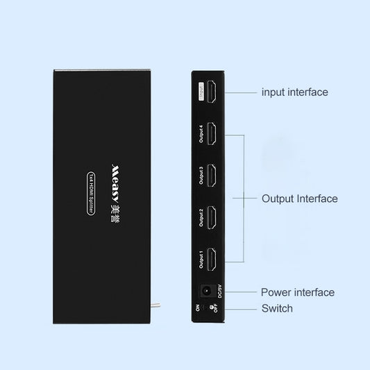 Measy SPH104 1 to 4 4K HDMI 1080P Simultaneous Display Splitter(AU Plug) by Measy