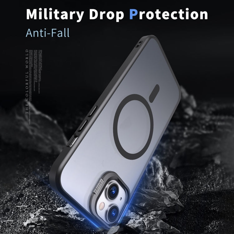 For iPhone 11 Metal Invisible Camera Holder MagSafe Magnetic Phone Case(Black) by buy2fix