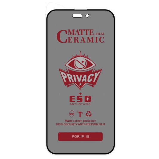 For iPhone 15 Full Coverage Frosted Privacy Ceramic Film by buy2fix